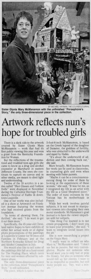 Chaplin, Steve. “Artwork Reflects Nun's Hope for Troubled Girls.” The Courier-Journal, 27 Dec. 2000, p. 20.