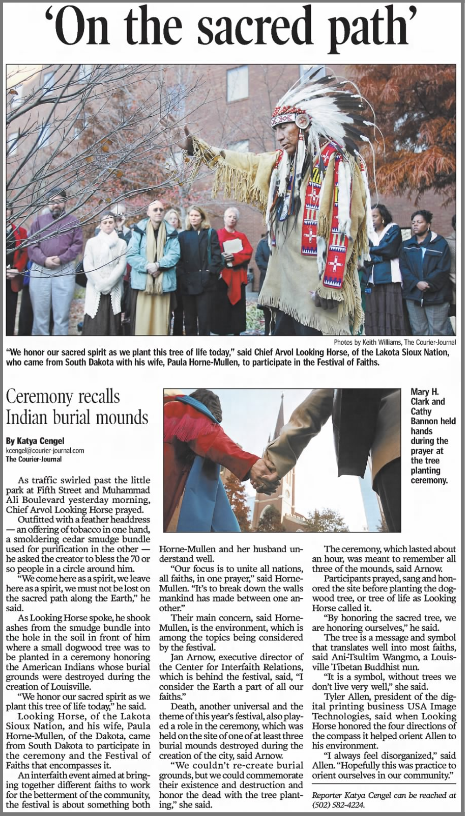 Screen Shot 2019-09-02 at 4.21.13 PM Cengal, Katya. “On the Sacred Path.” The Courier-Journal, 10 Nov. 2006, p. B1.