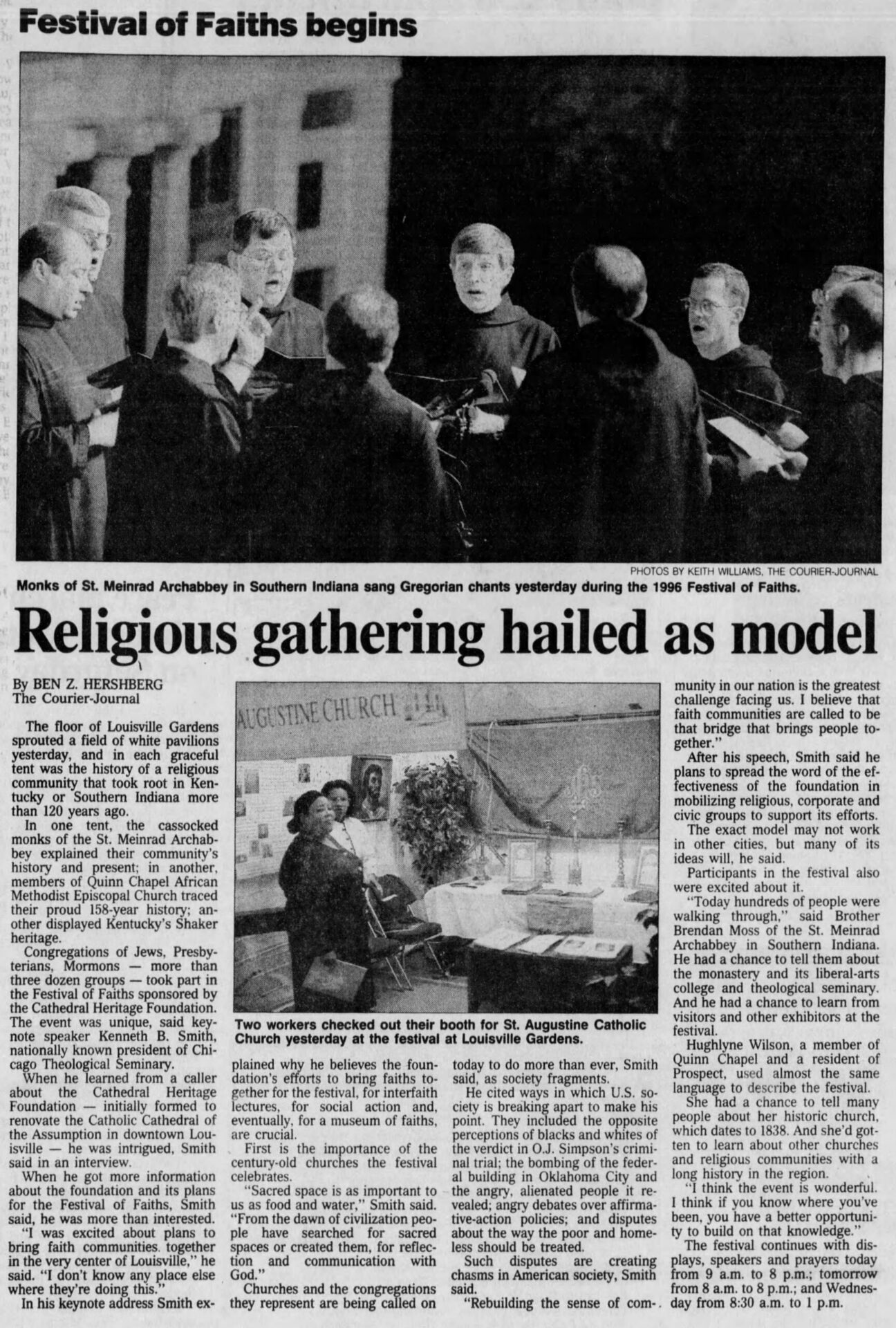 Hershberg, Ben Z. “Religious Gathering Hailed as Model.” The Courier-Journal, 18 Nov. 1996, p. 9.