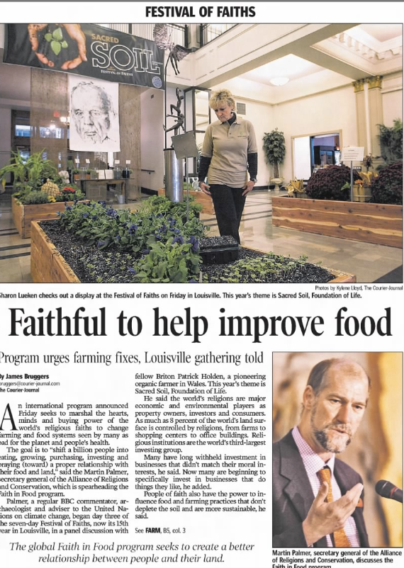 Bruggers, James. “Faithful to Help Improve Food.” The Courier-Journal, 6 Nov. 2010, p. B1.