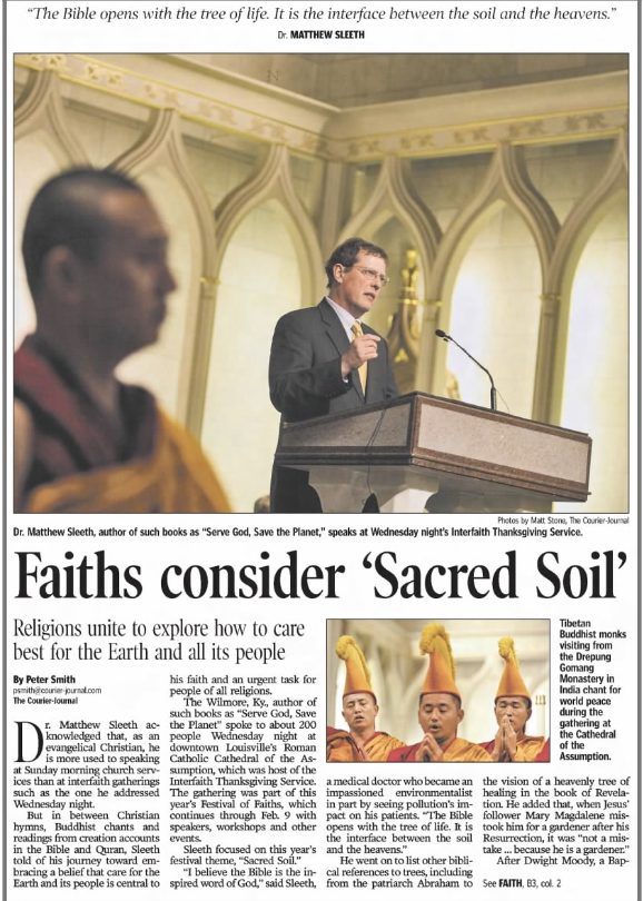 Smith, Peter. “Faiths Consider 'Sacred Soil'.” The Courier-Journal, 4 Nov. 2010, p. B1.